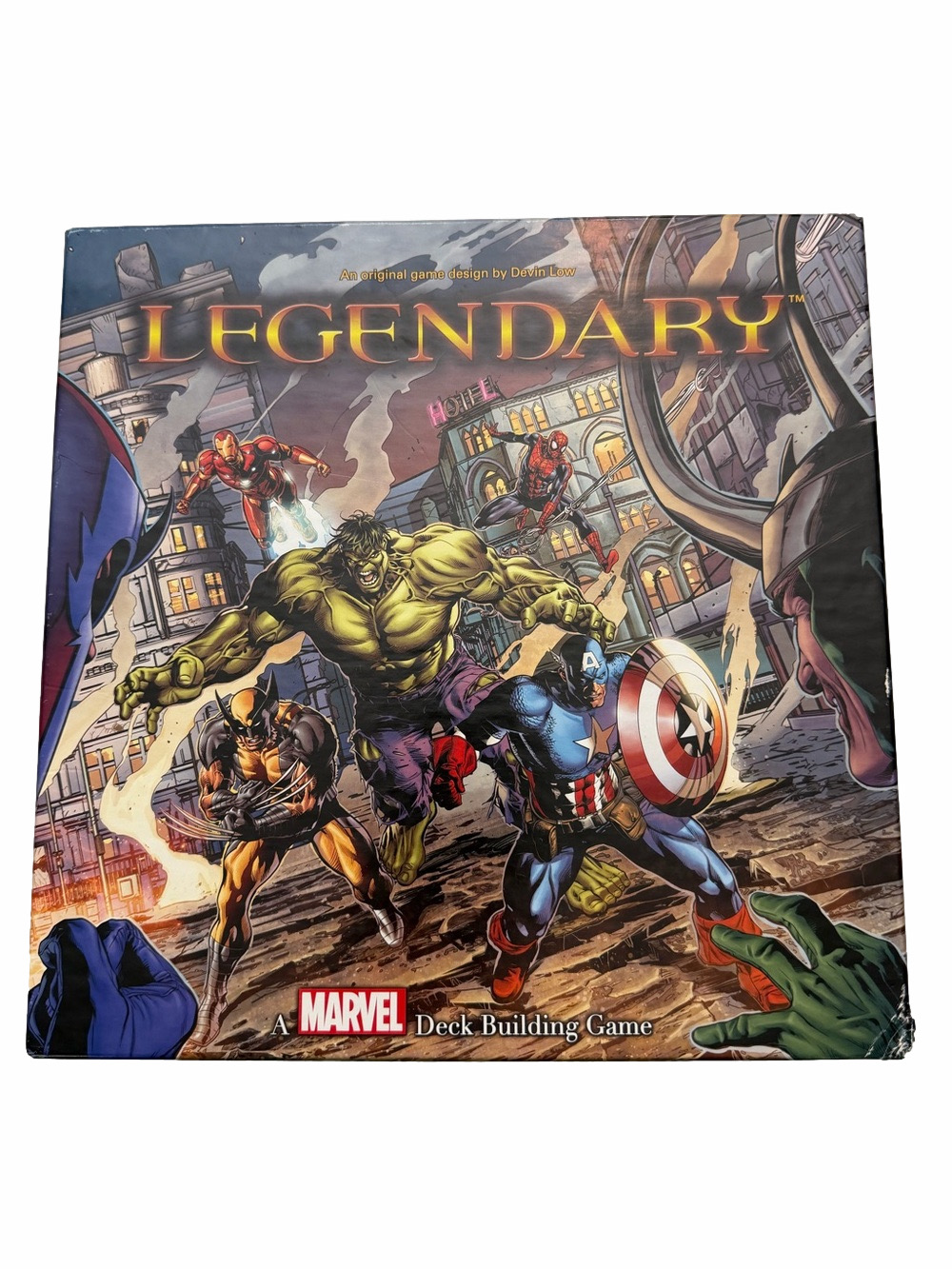 Marvel Legendary Board Game Box Card Decks Green Blue Red Gold Artwork Ages 14+